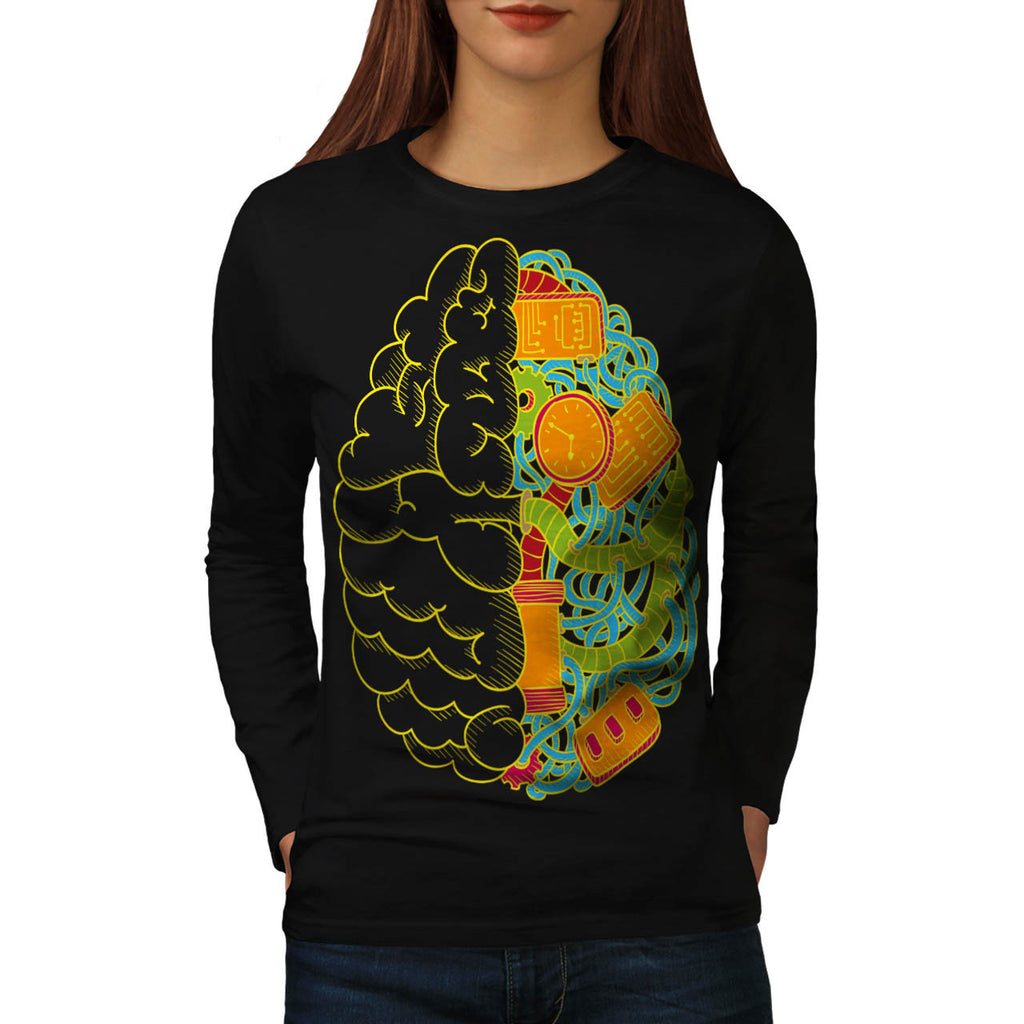 Geek Brain Computer Womens Long Sleeve T-Shirt