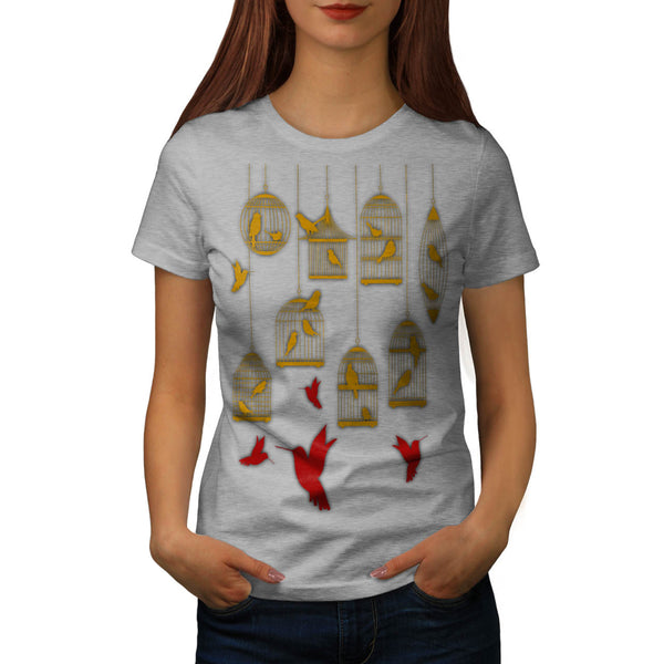 Multiple Bird Hutch Womens T-Shirt