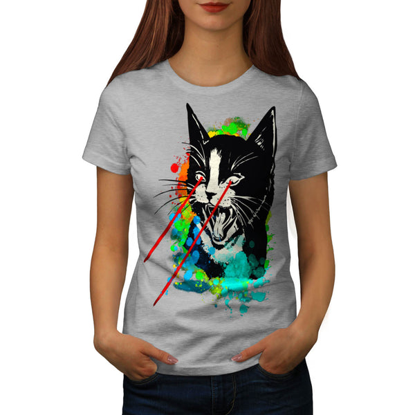 Wild Cat Laser Look Womens T-Shirt