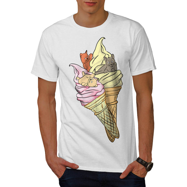 Kitten Ice Cream Mens T-Shirt