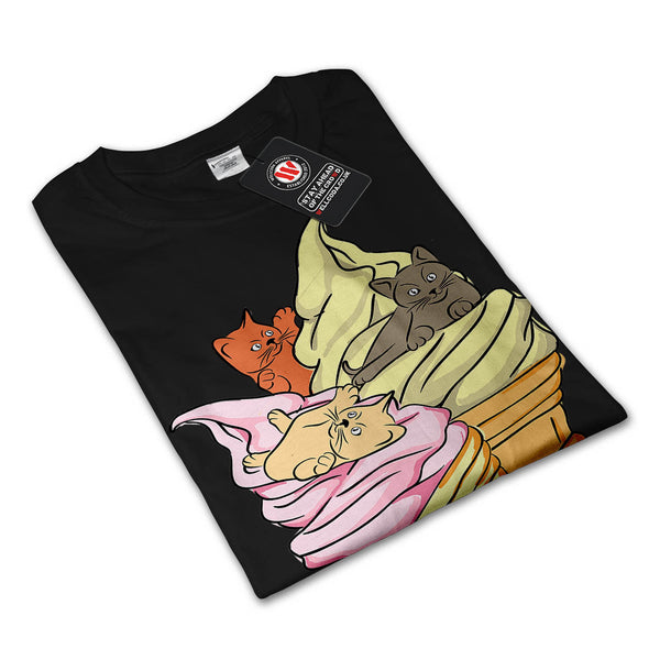 Kitten Ice Cream Womens Long Sleeve T-Shirt