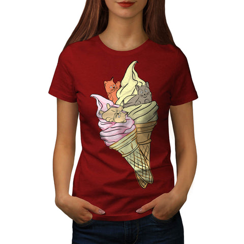 Kitten Ice Cream Womens T-Shirt