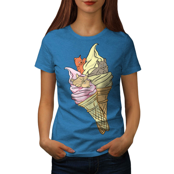Kitten Ice Cream Womens T-Shirt