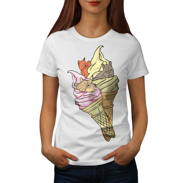 Kitten Ice Cream Womens T-Shirt