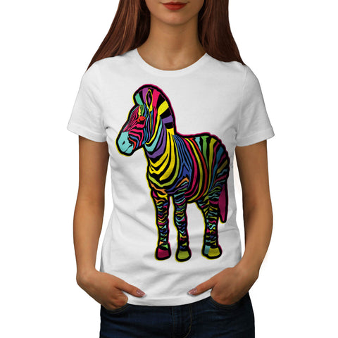 Zebra Color Funny Womens T-Shirt