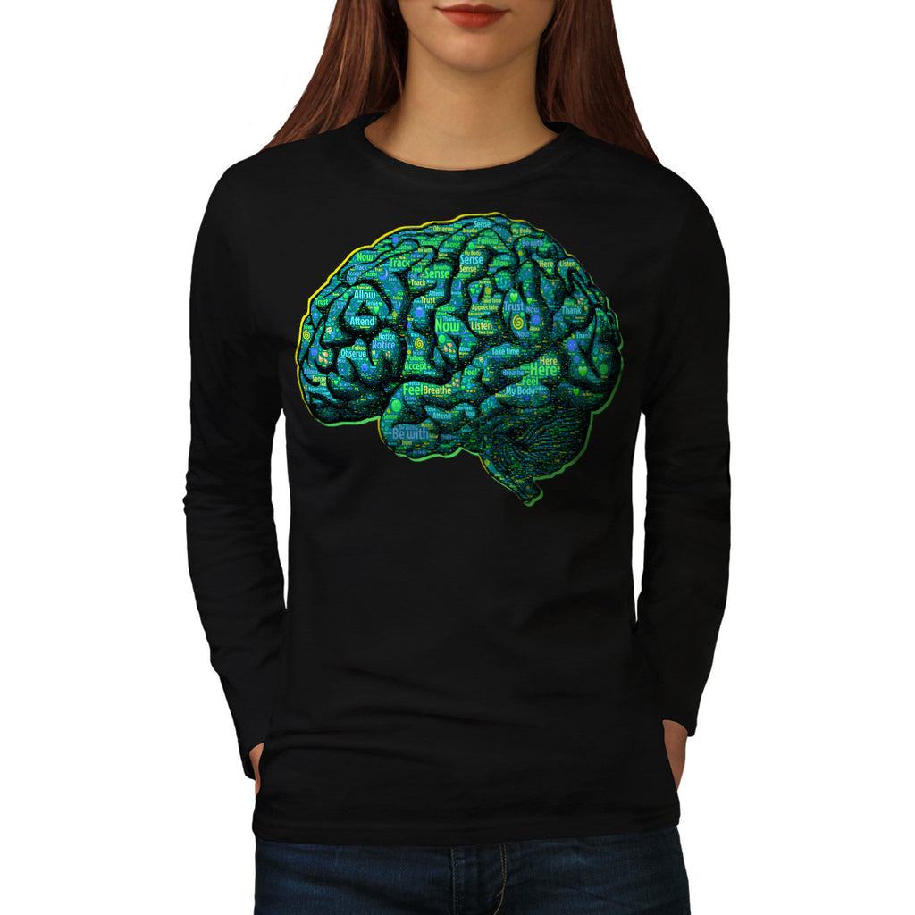 Human Brain Scan Womens Long Sleeve T-Shirt