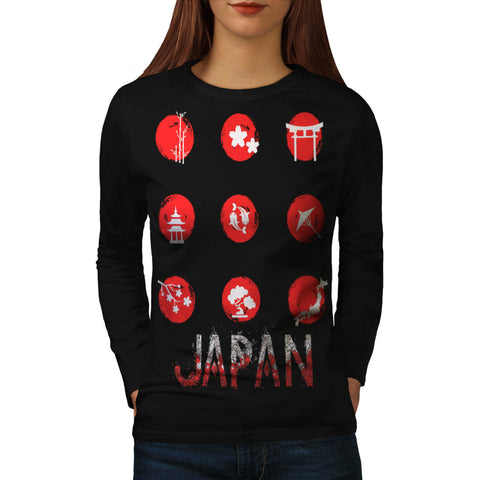 Japan Style Symbol Womens Long Sleeve T-Shirt