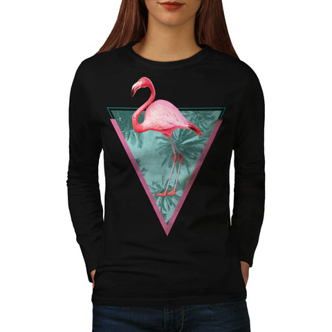 Flamingo Palm Beach Womens Long Sleeve T-Shirt