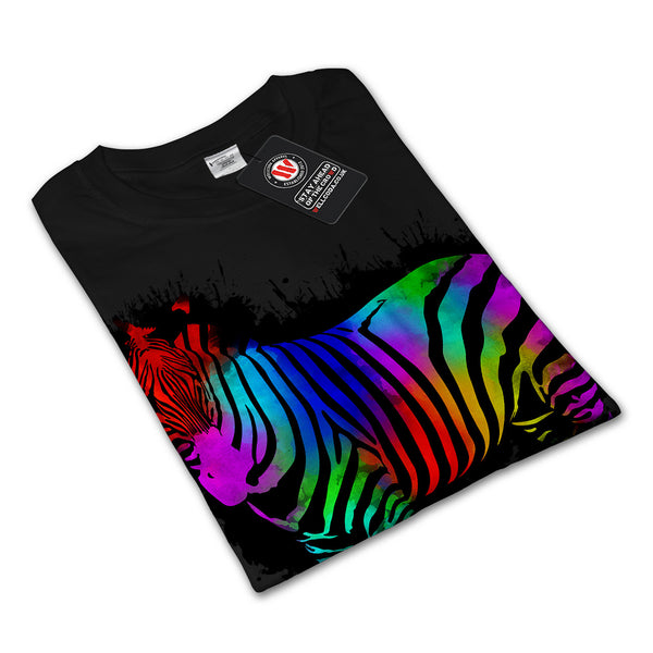 Wild Rainbow Zebra Womens Long Sleeve T-Shirt