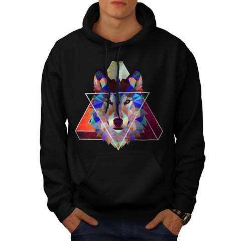 Wolf Head Triangle Mens Hoodie