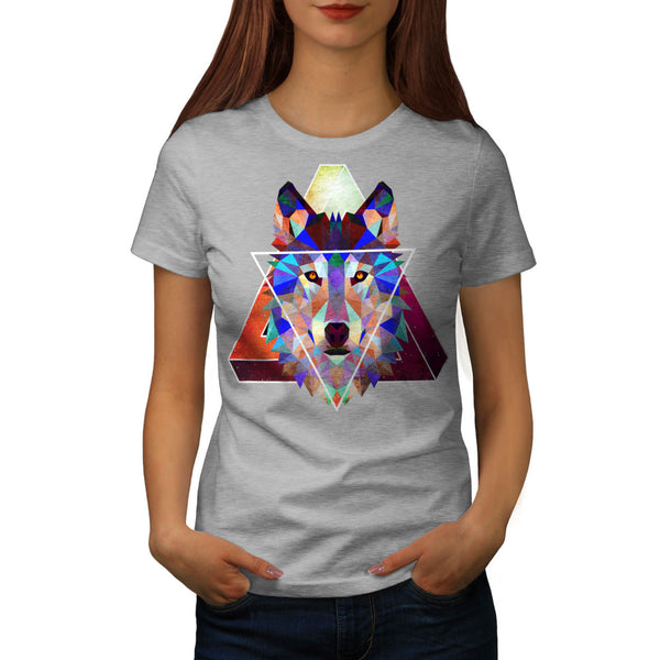 Wolf Head Triangle Womens T-Shirt