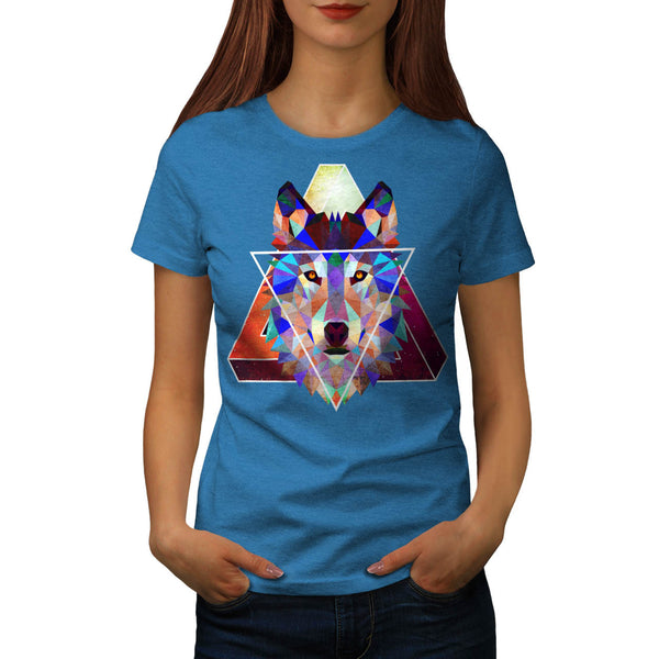 Wolf Head Triangle Womens T-Shirt