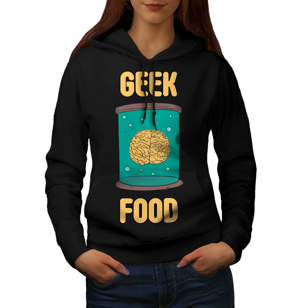 Geek Food Brain Head Womens Hoodie