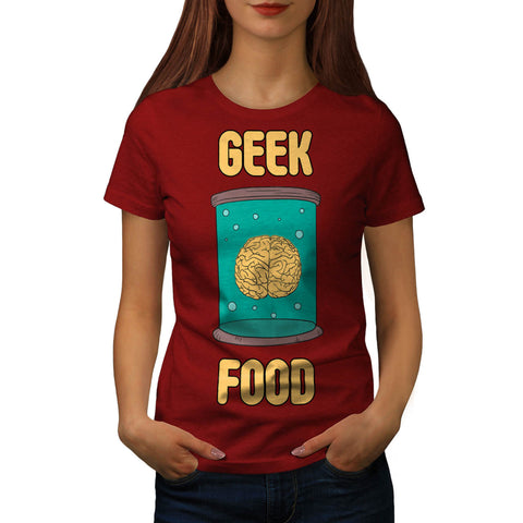 Geek Food Brain Head Womens T-Shirt