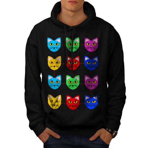 Multiple Cat Face Mens Hoodie