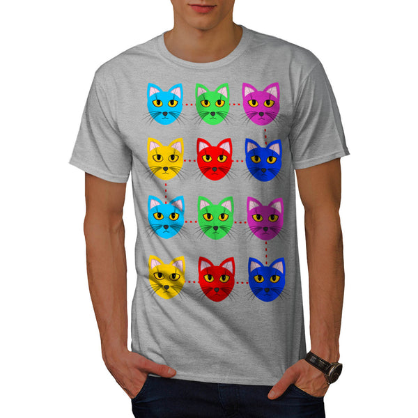Multiple Cat Face Mens T-Shirt