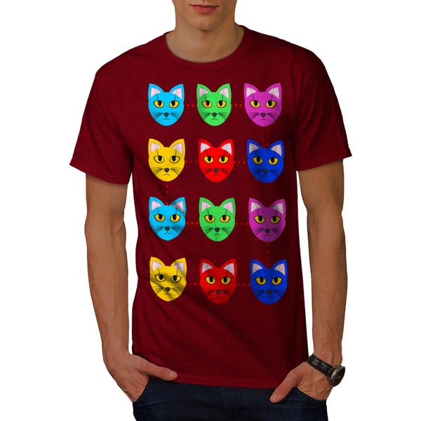 Multiple Cat Face Mens T-Shirt