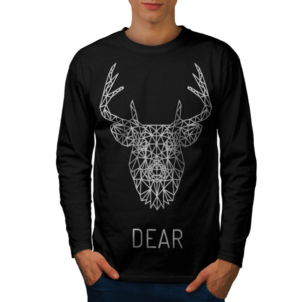 Dear Deer Stag Head Mens Long Sleeve T-Shirt