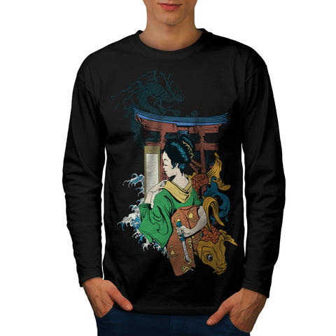 Japan Lady Style Mens Long Sleeve T-Shirt
