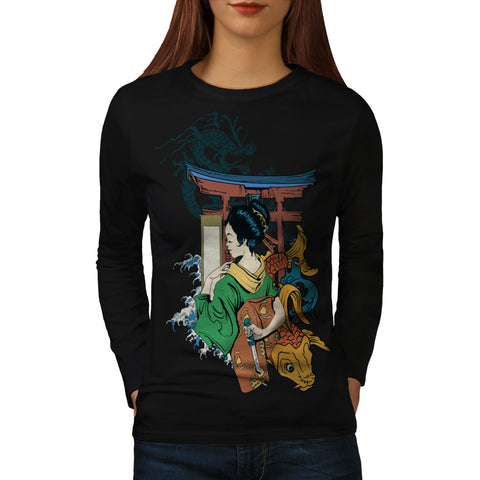 Japan Lady Style Womens Long Sleeve T-Shirt