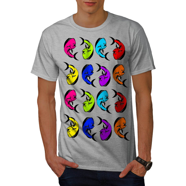 Multiple Angry Fish Mens T-Shirt