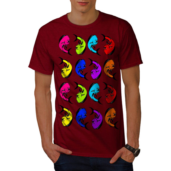 Multiple Angry Fish Mens T-Shirt