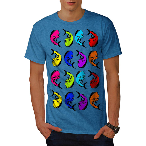 Multiple Angry Fish Mens T-Shirt