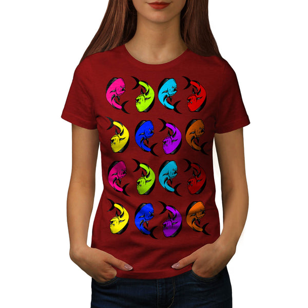 Multiple Angry Fish Womens T-Shirt