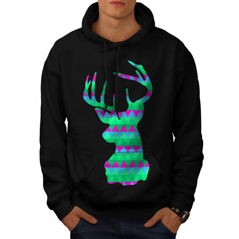 Deer Head Texture Mens Hoodie