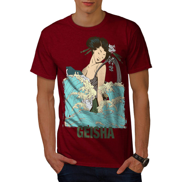 Geisha Lady Tide Art Mens T-Shirt