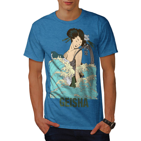 Geisha Lady Tide Art Mens T-Shirt