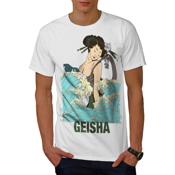 Geisha Lady Tide Art Mens T-Shirt