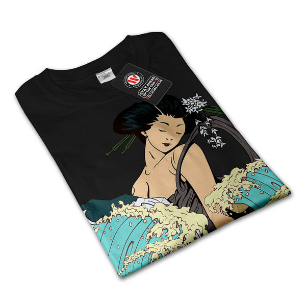 Geisha Lady Tide Art Womens Long Sleeve T-Shirt