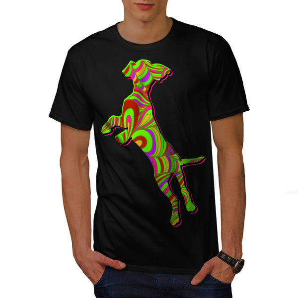 Colorful Dog Print Mens T-Shirt