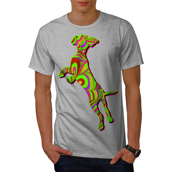 Colorful Dog Print Mens T-Shirt