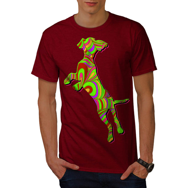 Colorful Dog Print Mens T-Shirt