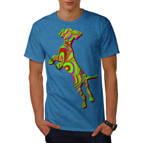 Colorful Dog Print Mens T-Shirt