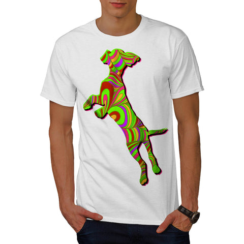 Colorful Dog Print Mens T-Shirt