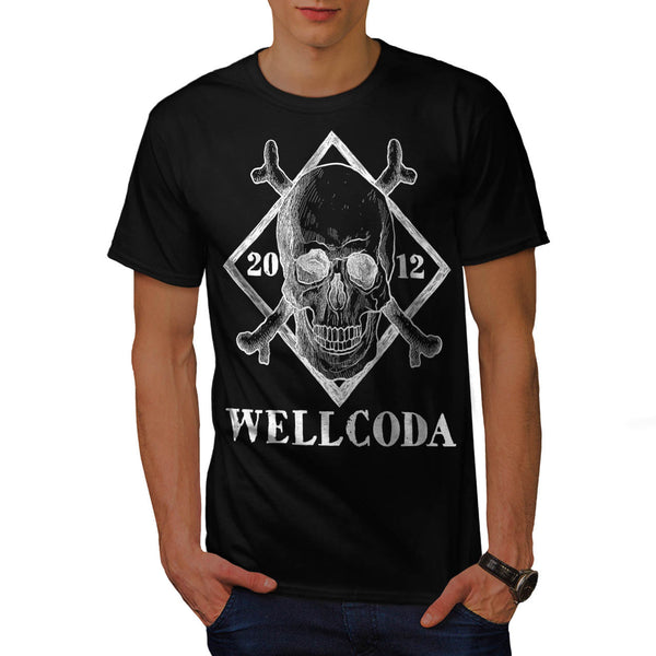 Skull Crossbones Head Mens T-Shirt