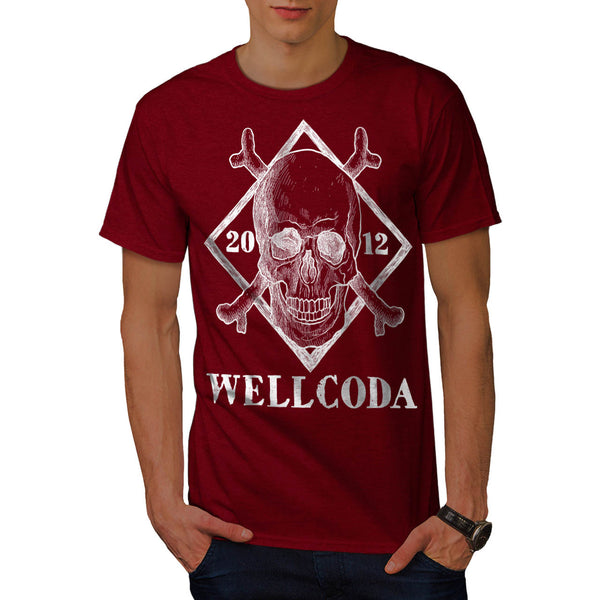 Skull Crossbones Head Mens T-Shirt