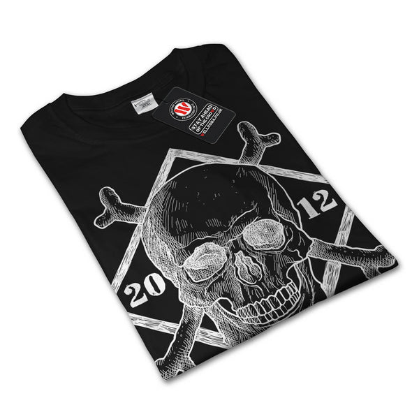 Skull Crossbones Head Mens Long Sleeve T-Shirt