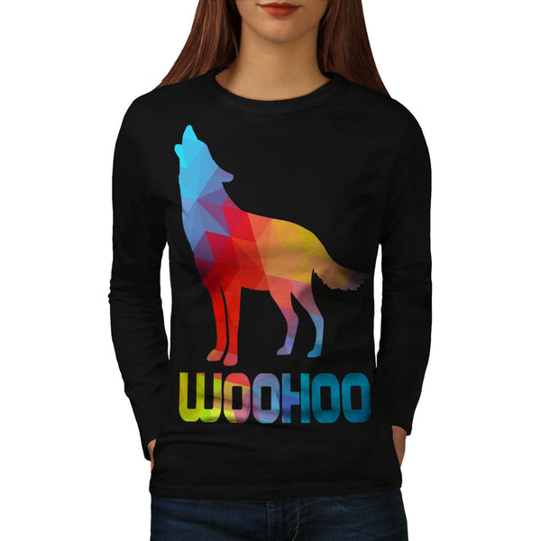 Woohoo Wolf Roar Womens Long Sleeve T-Shirt