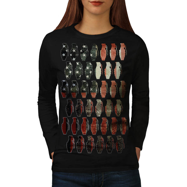 USA Bomb Explosion Womens Long Sleeve T-Shirt