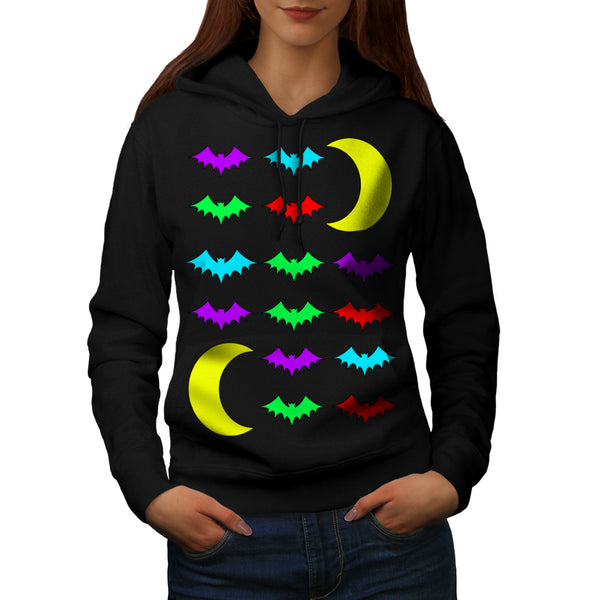 Bat In Moonlight Womens Hoodie