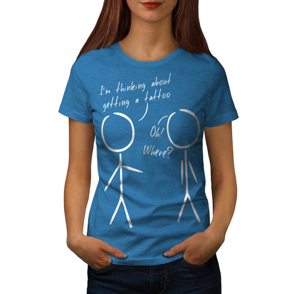 Stickman Tatoo Fun Womens T-Shirt