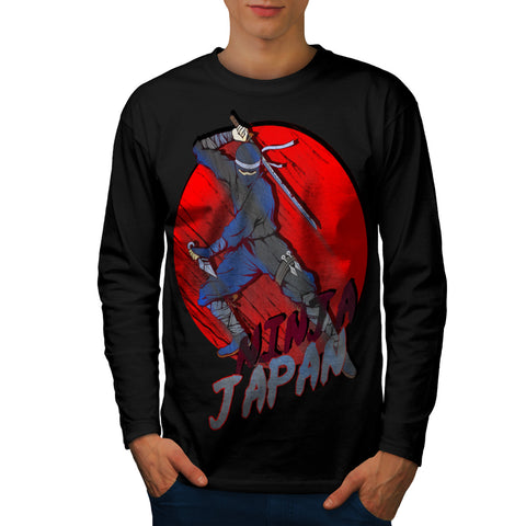 Ninja Japan Fight Mens Long Sleeve T-Shirt