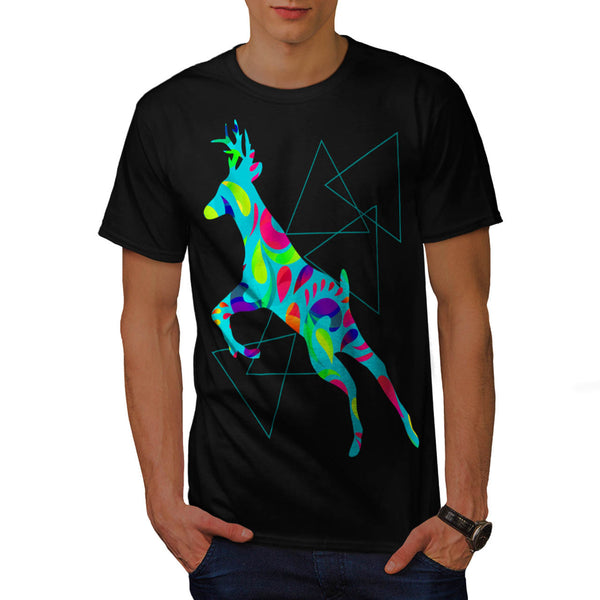 Colourful Deer Run Mens T-Shirt