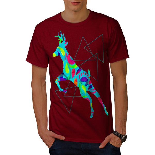 Colourful Deer Run Mens T-Shirt