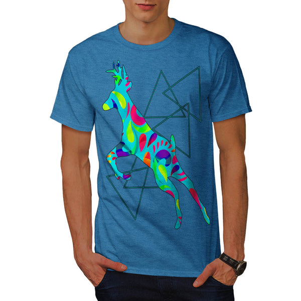 Colourful Deer Run Mens T-Shirt