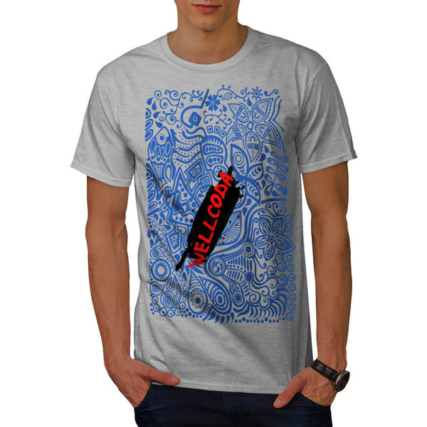 Artsy Ornament Blue Mens T-Shirt